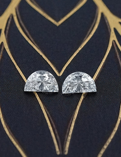 Half Moon Cut Lab Grown Diamonds Pair