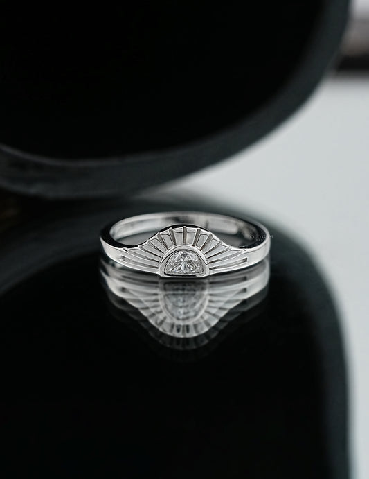 Half Moon Cut Sunrise Ring