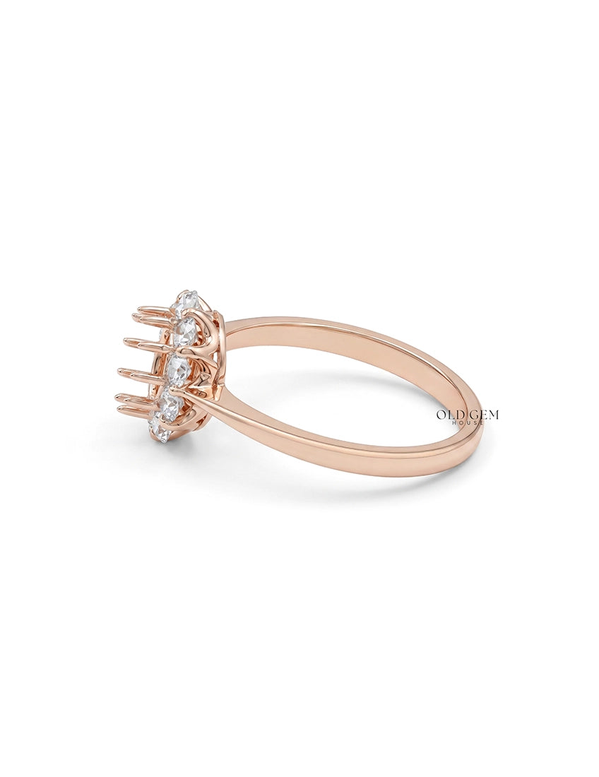 Oval Shape Halo Semi Mount Engagement Ring Engagement Ring