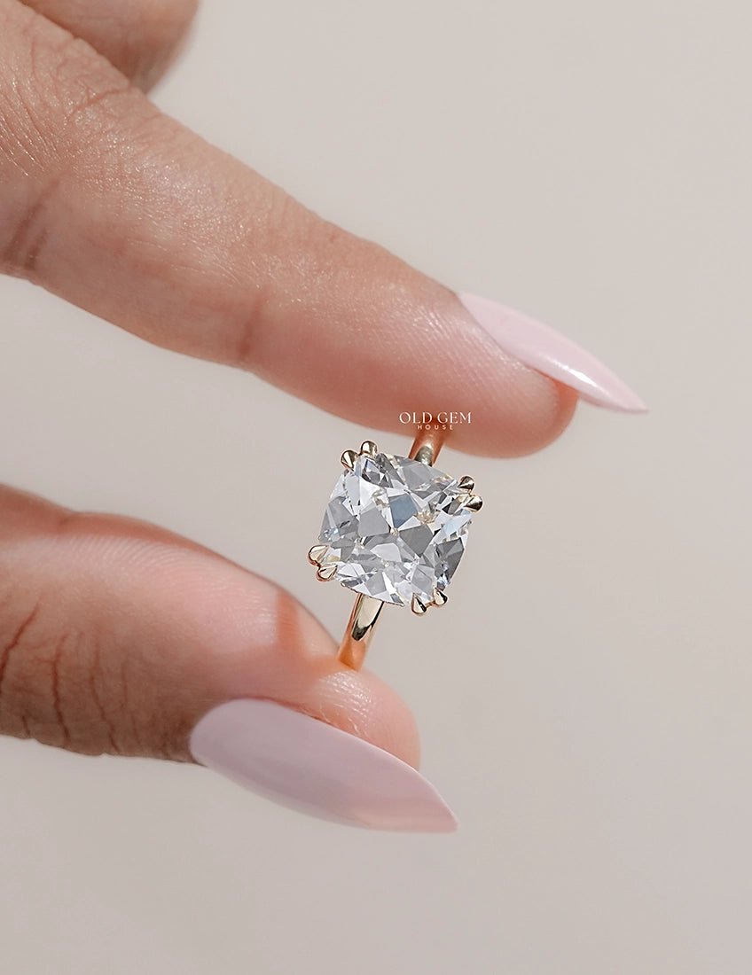 Hidden Halo Square Cushion Solitaire Engagement Ring Engagement Ring