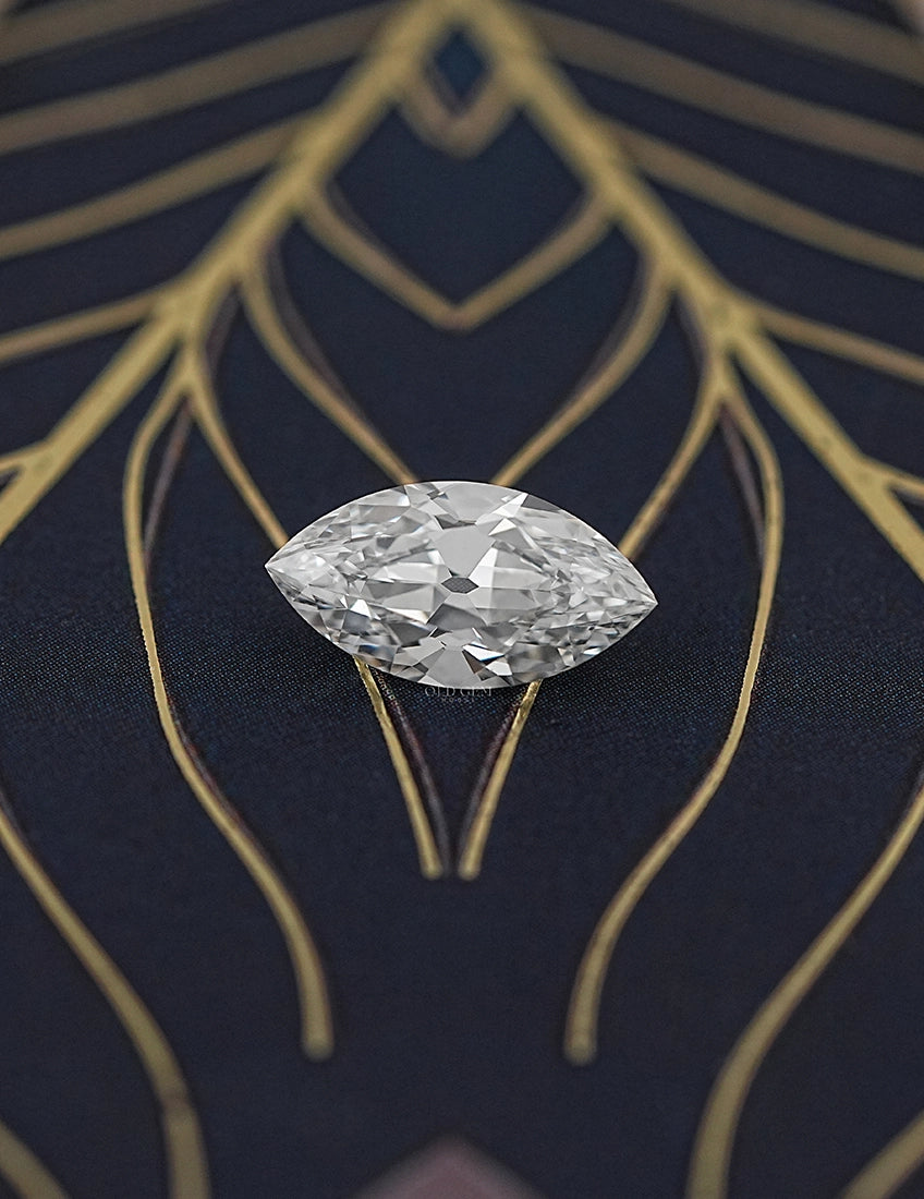 Old Mine Marquise Lab Diamond -- 3.20 Ct