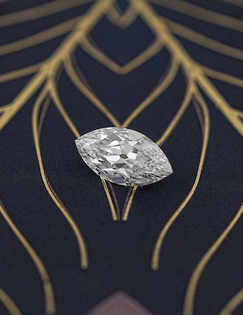 Old Mine Marquise Lab Diamond -- 3.20 Ct