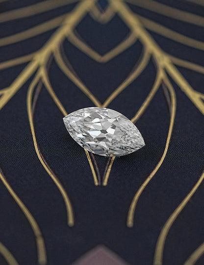 Old Mine Marquise Lab Diamond -- 3.20 Ct