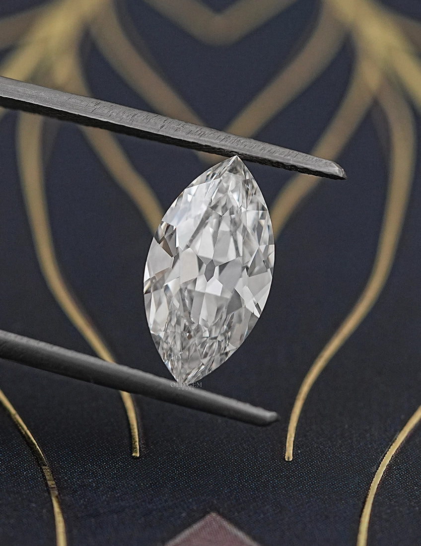 Old Mine Marquise Lab Diamond -- 3.20 Ct
