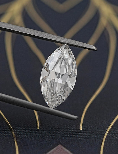 Old Mine Marquise Lab Diamond -- 3.20 Ct