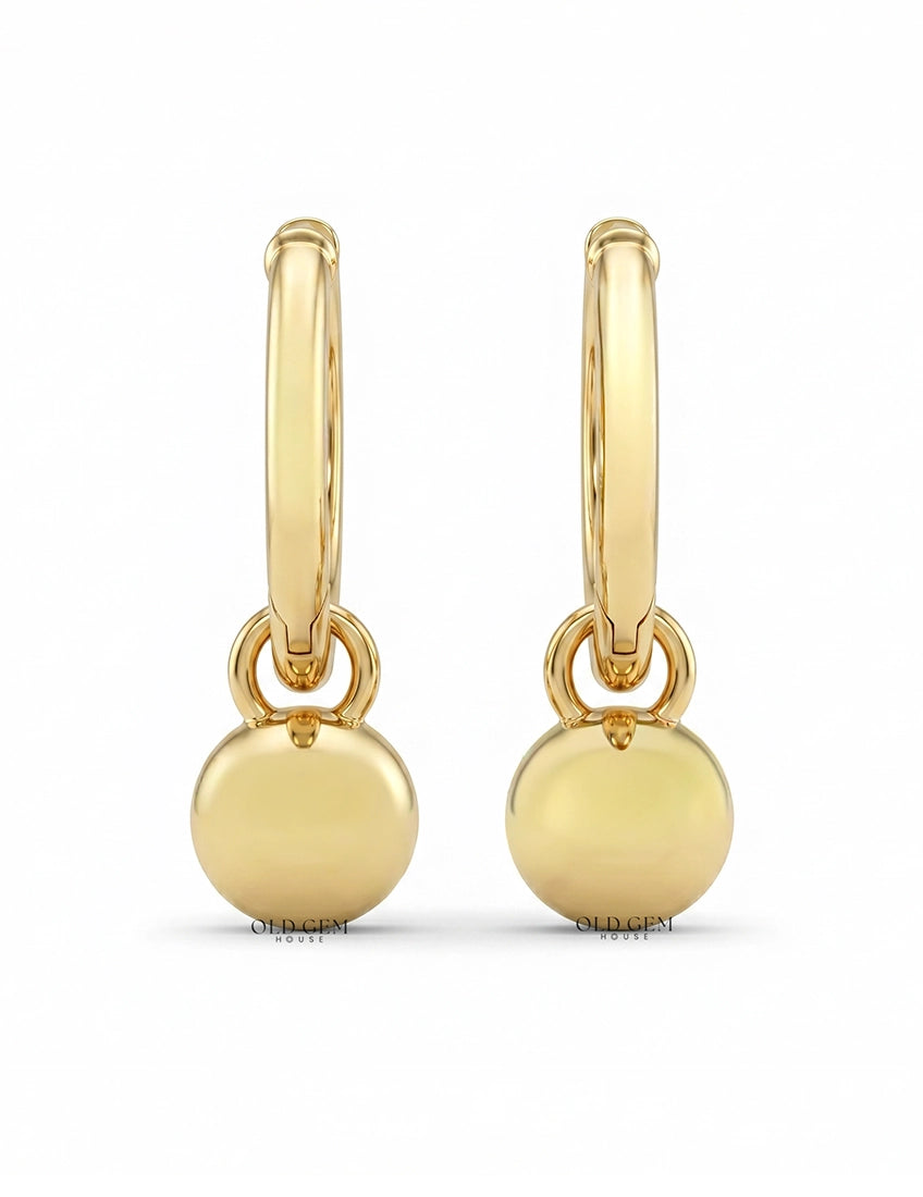 Georgian Style OEC Round Diamond Hoop Earrings Earrings
