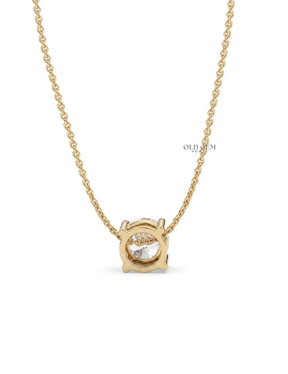 Old European Round Cut Diamond Solitaire Pendant