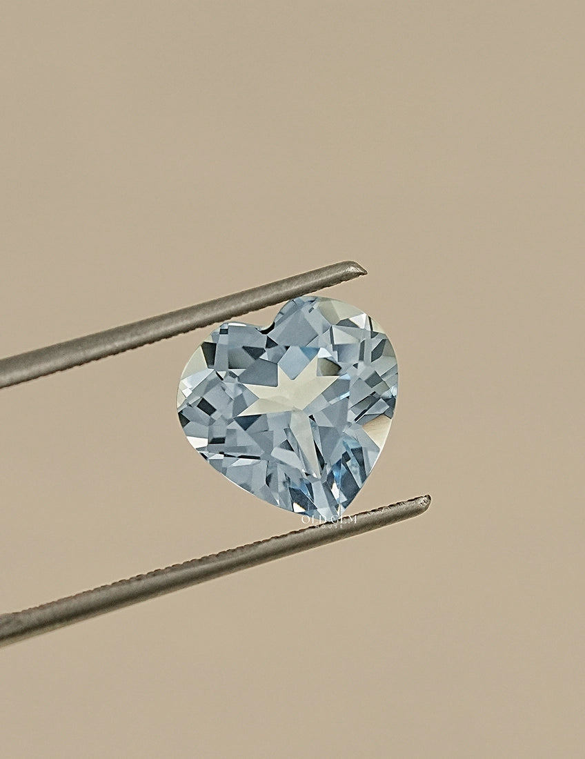 Light Blue Heart Shape Loose Gemstone Gemstone