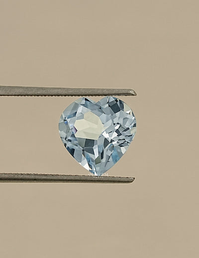 Light Blue Heart Shape Loose Gemstone