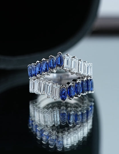 Marquise Sapphire & Baguette Cut Band