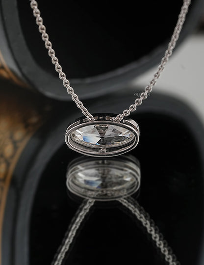 Old Mine Moval Milgrain Set Pendant