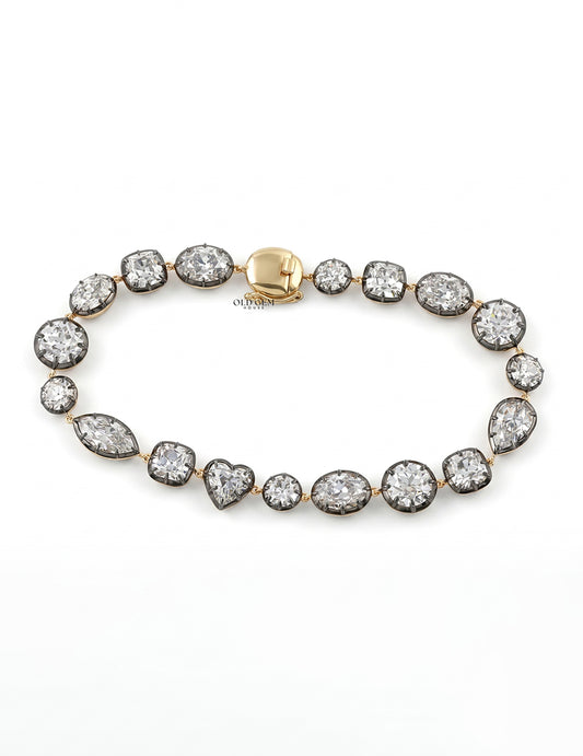 Multi Shape Old Mine Cut Diamond Tennis Bracelet Bracelet