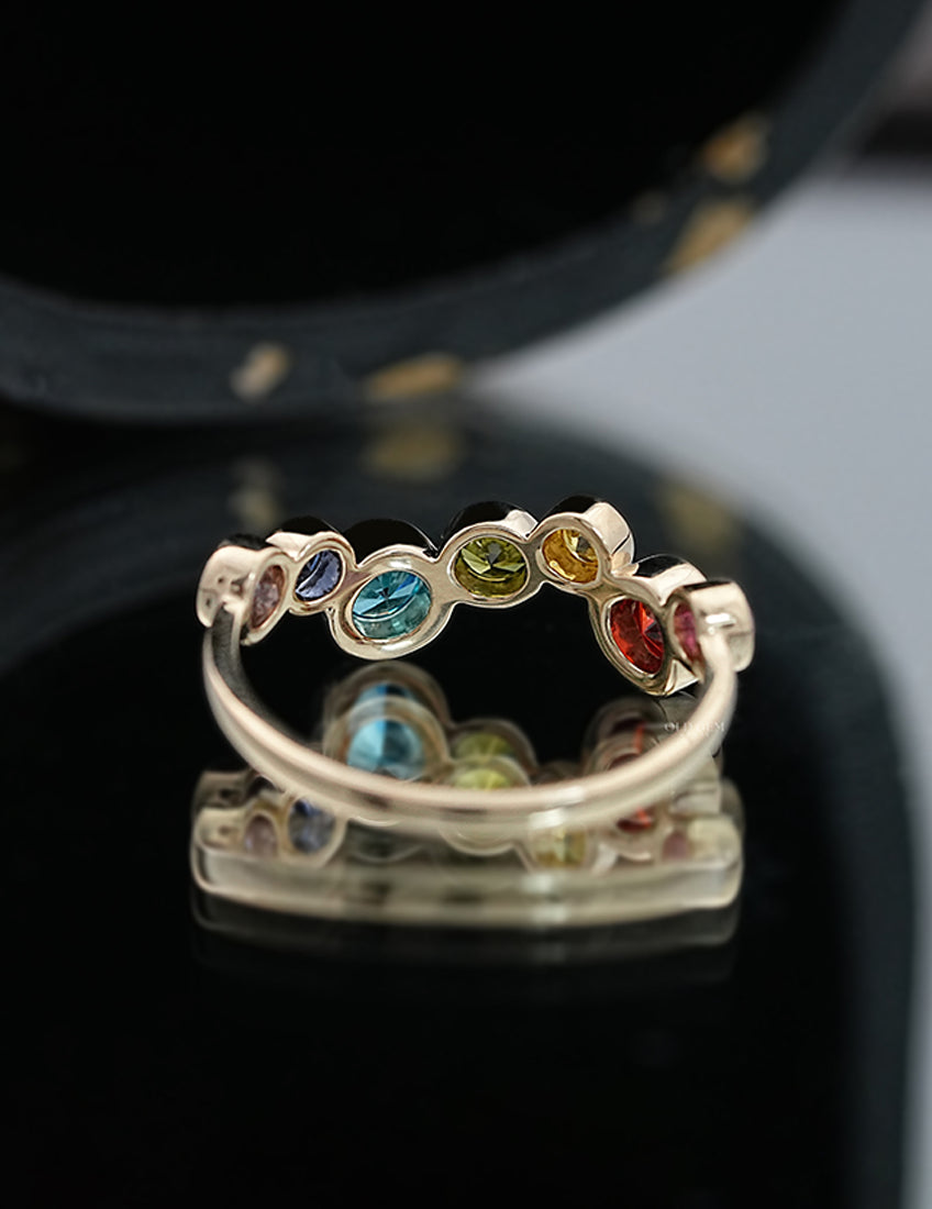 Multi Gemstone Wedding Band Wedding Band