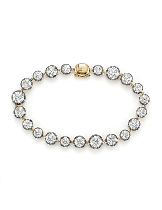 Georgian Style Old European Round Cut Diamond Bracelet Bracelet