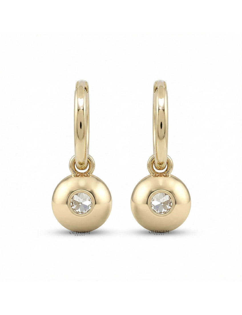 OEC Round Cut Lab Grown Diamond Dangle Drop Earrings Earrings