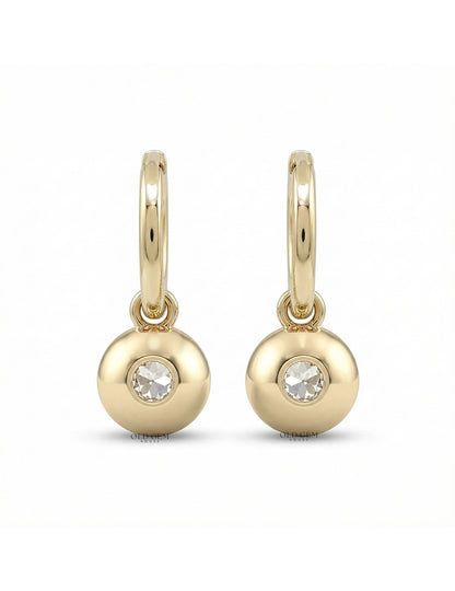 OEC Round Cut Lab Grown Diamond Dangle Drop Earrings Earrings