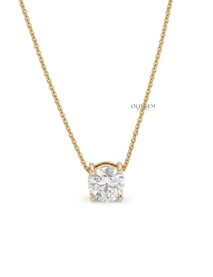 Old European Round Cut Diamond Solitaire Pendant
