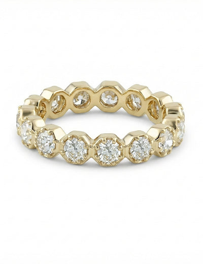 Old European Round Cut Eternity Wedding Band
