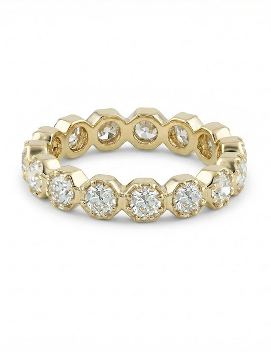 Old European Round Cut Eternity Wedding Band Wedding Band