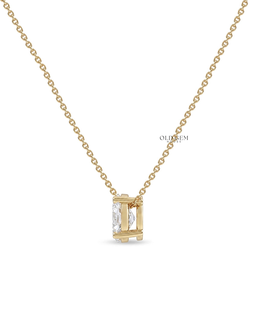 Old European Round Cut Diamond Solitaire Pendant