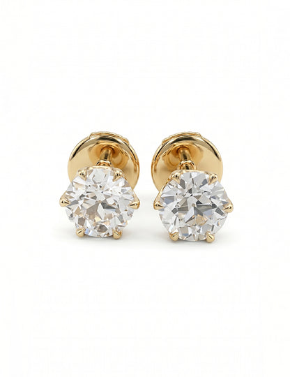 Old European Cut Round Diamond Stud Earring Earrings
