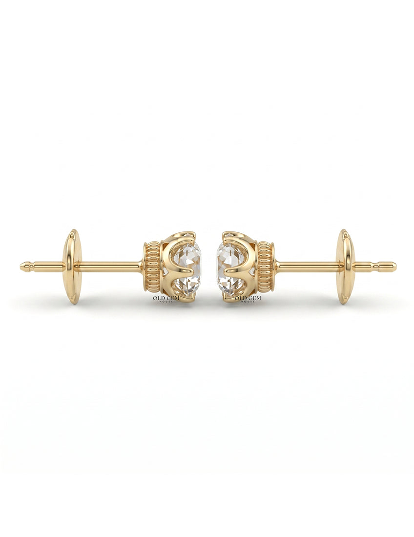 Old European Cut Round Diamond Stud Earring Earrings