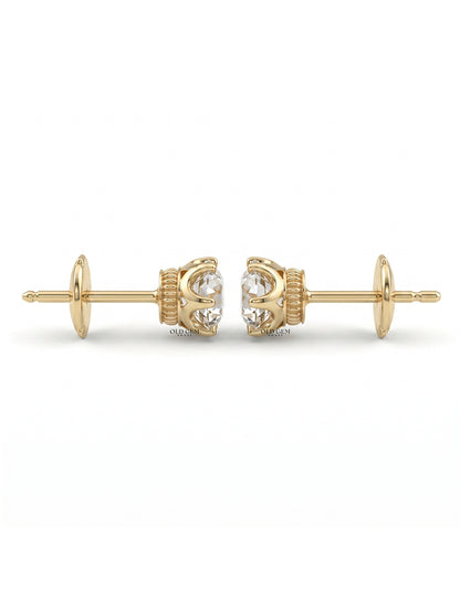 Old European Cut Round Diamond Stud Earring Earrings