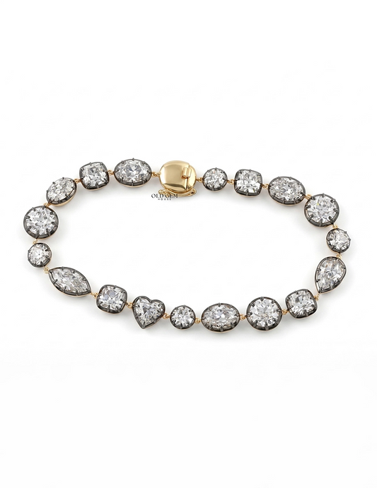 Multi Shape Old Mine Cut Diamond Tennis Bracelet Bracelet