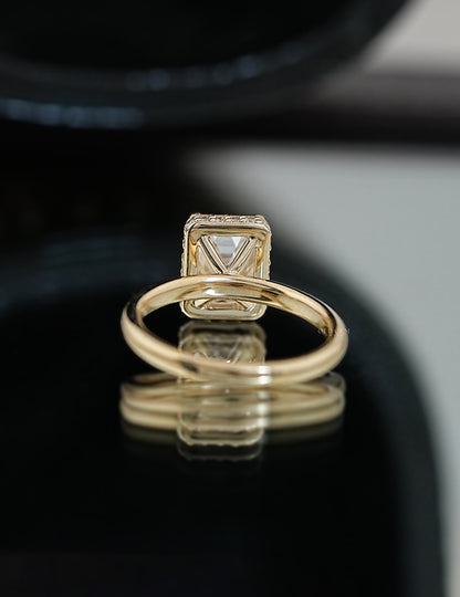 Old Mine Cut Hidden Halo Ring