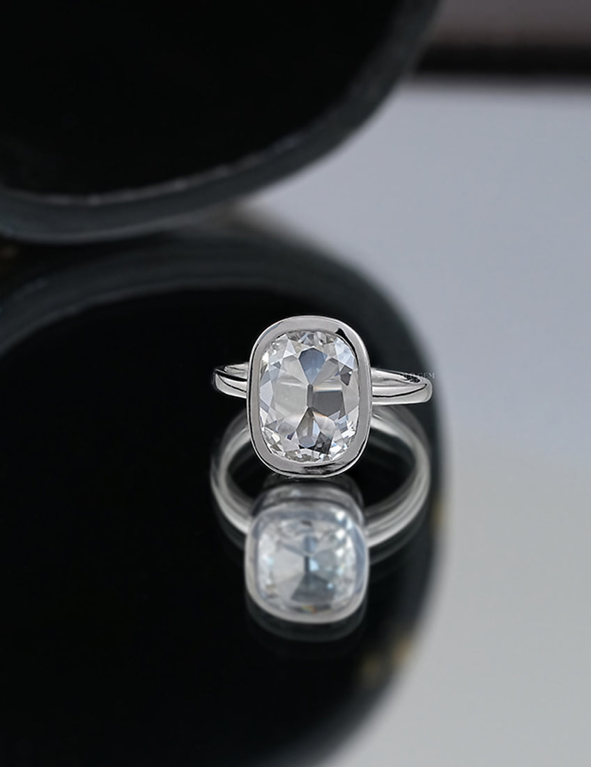 Old Mine Cushion Bezel Ring