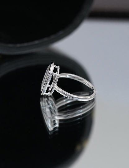 Old Mine Cushion Bezel Ring