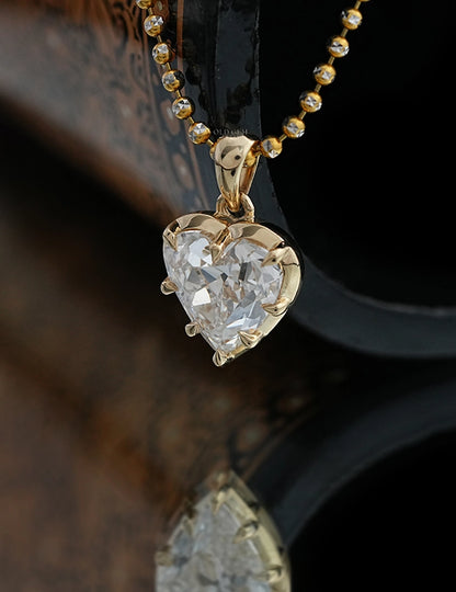 Old Mine Heart Bezel Setting Pendant