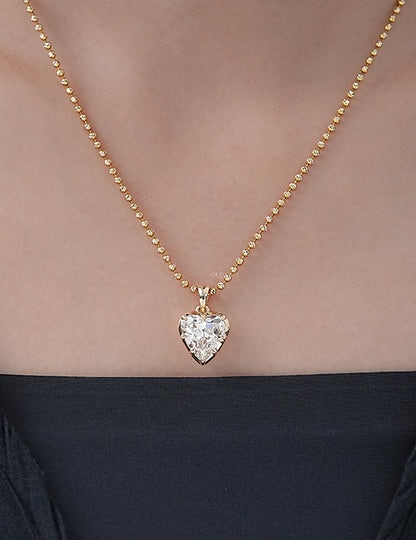 Old Mine Heart Bezel Setting Pendant