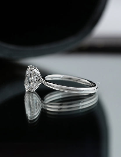 Old Mine Cushion Cut Lab Grown Diamond Hidden Halo Ring