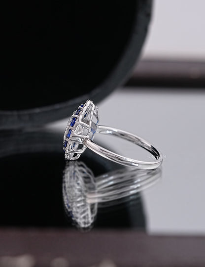 Old European Round Double Halo Ring