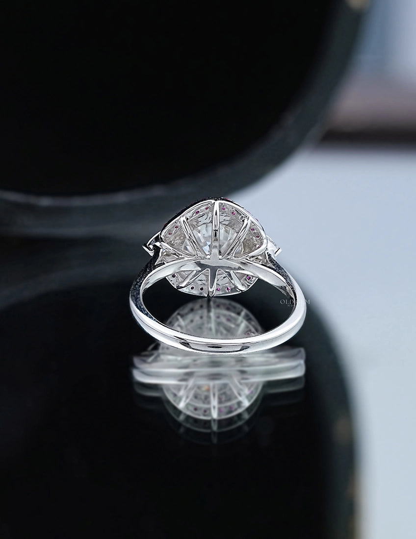 Old Euro Diamond Halo Ring
