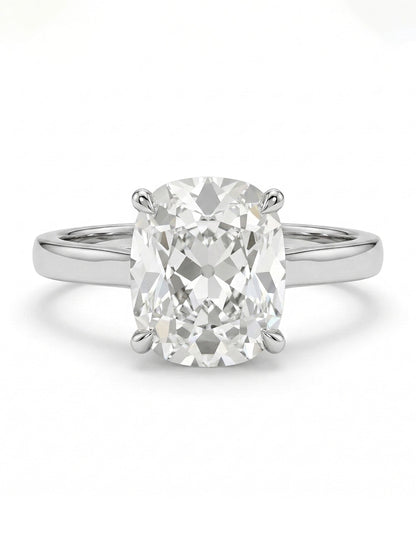 Mid Century Old Mine Cushion Lab Diamond Engagement Ring Engagement Ring