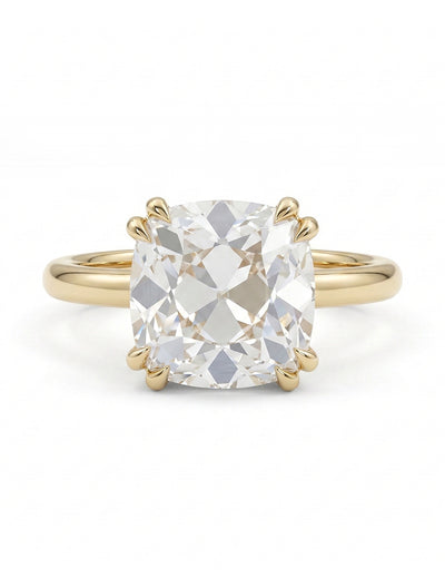 Georgian Old Mine Cut Hidden Halo Diamond Ring