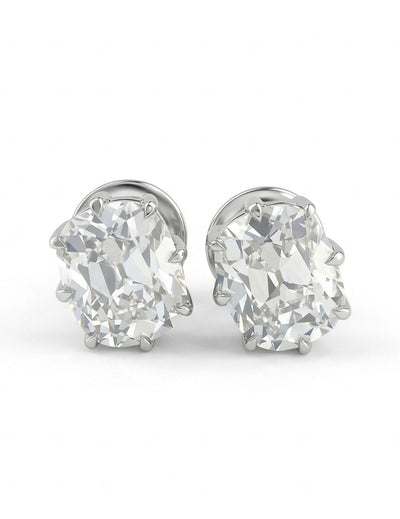 Old Mine Cushion Lab Stud Earring