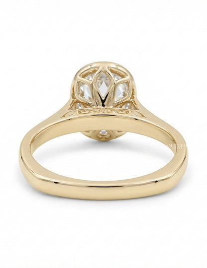 Old Mine Cushion Bezel Solitaire Ring Engagement Ring