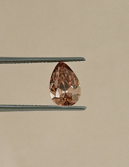 2.10 Carat Old Mine Pear Lab Champagne Diamond Lab Grown Diamond