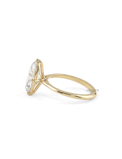 Georgian Old Mine Moval Lab Diamond Solitaire Ring Engagement Ring