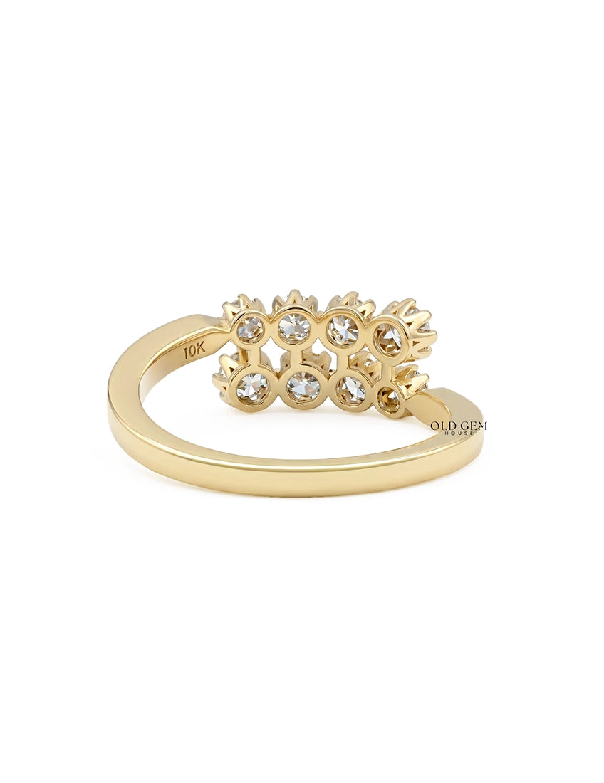 Georgian Old European Round Cut Diamond Bypass Ring Engagement Ring