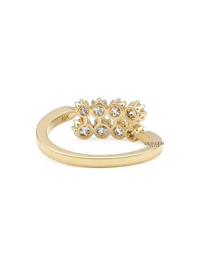 Georgian Old European Round Cut Diamond Bypass Ring Engagement Ring