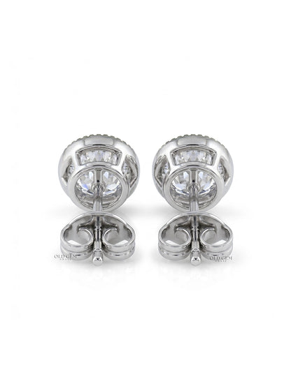 Old European Round Cut Milgrain Stud Earrings Earrings