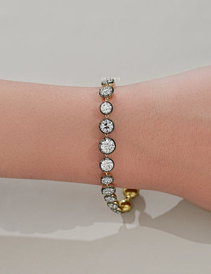 Georgian Style Old European Round Cut Diamond Bracelet Bracelet