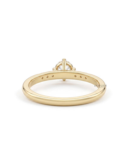 Georgian Old European Round Cut Solitaire Accent Ring