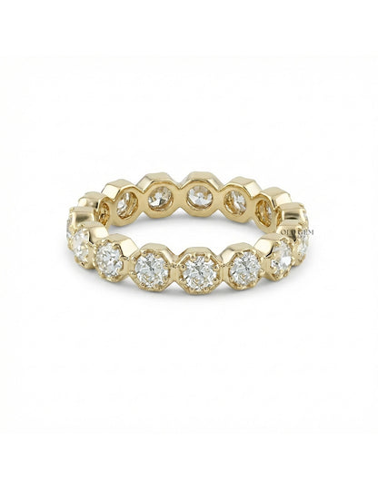Old European Round Cut Eternity Wedding Band Wedding Band