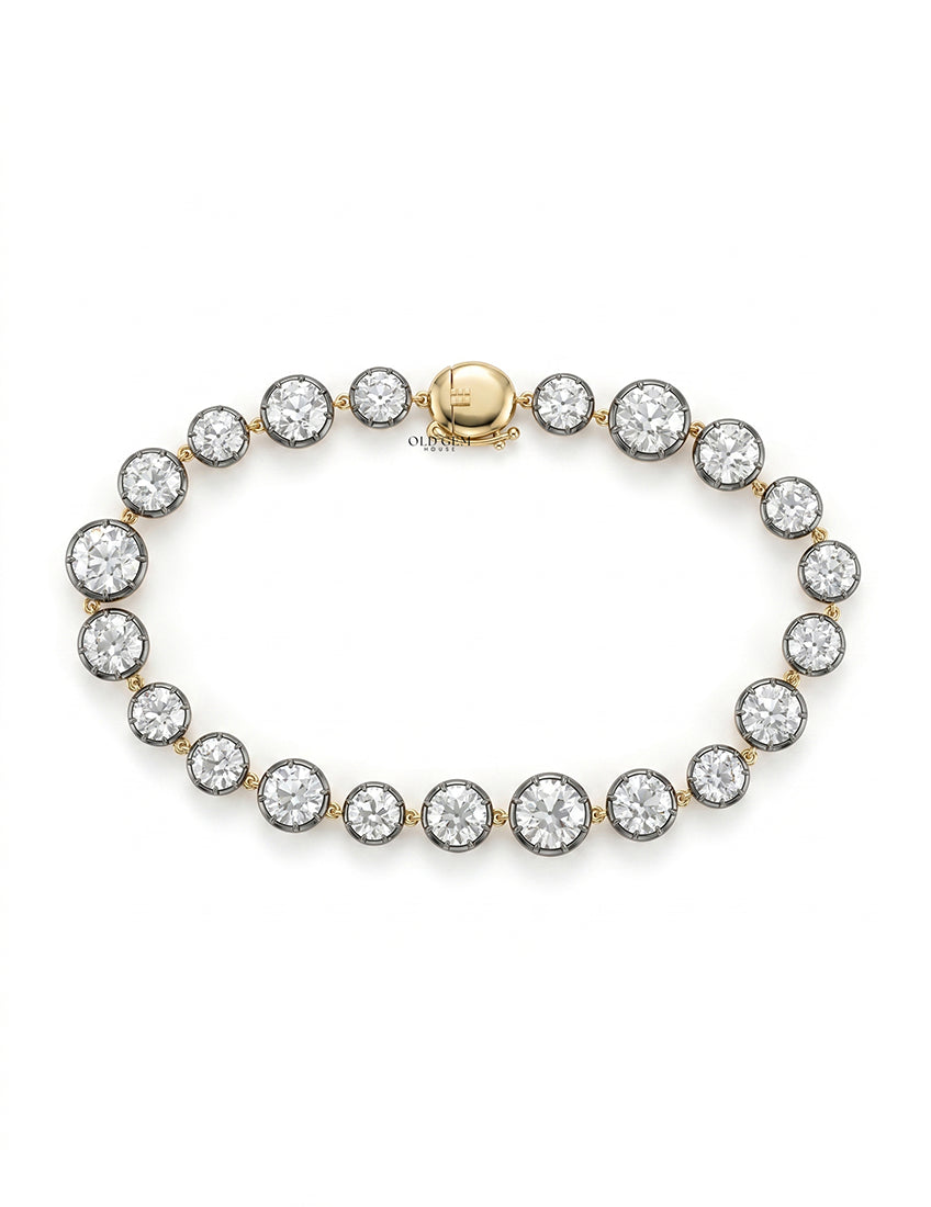 Georgian Style Old European Round Cut Diamond Bracelet Bracelet