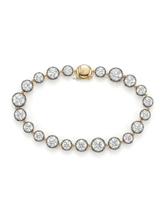 Georgian Style Old European Round Cut Diamond Bracelet Bracelet